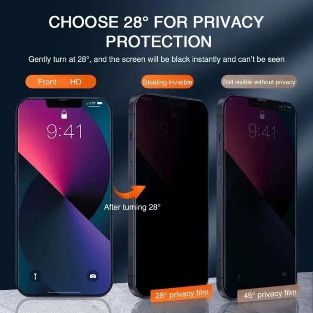 KIT2 Anti Spy 3D Privativa Vidro Temperado Premium – Compatível com iPhone 17, XS, XR, 11, 12, 13, 14, 15 e 16 Pro Max