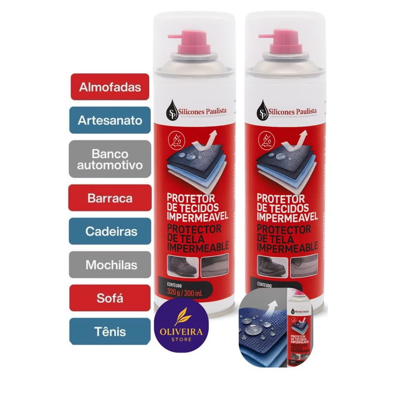 2 UNIDADES Impermeabilizante de Tecido Tenis 300ml Silicones Paulista