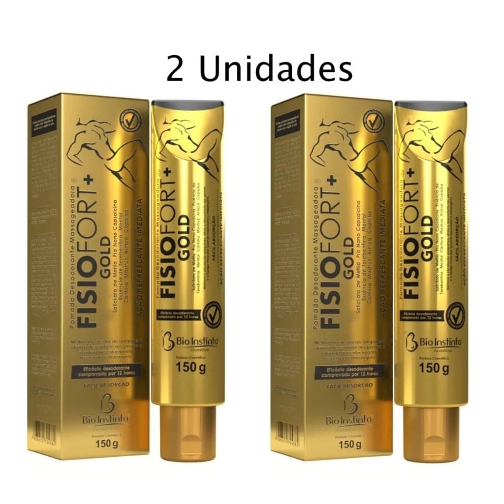 Kit 2un Pomada Massageadora Fisiofort Gold 150g - Bio Instinto