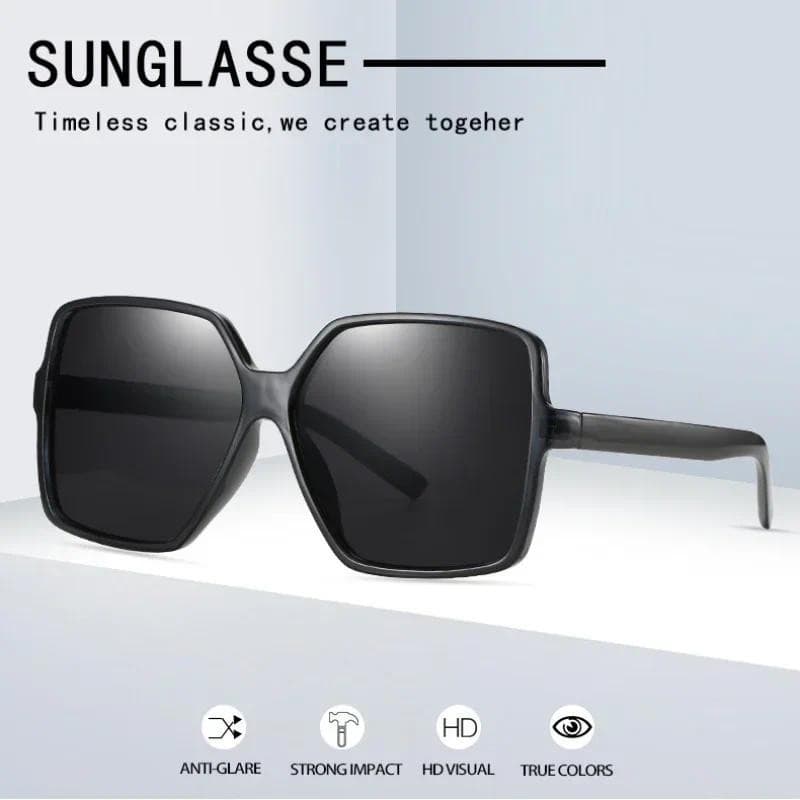 Óculos de Sol Femininos Oversize da Moda, Lentes Gradientes de Plástico, Óculos de Sol Femininos UV400, Óculos Polarizad