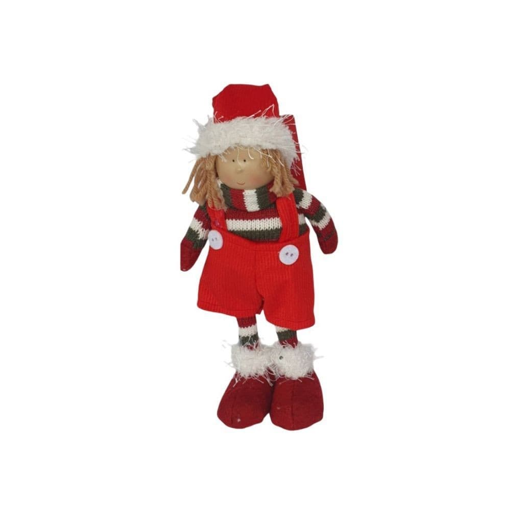 BONECO TRICOT/VELUDO GORRO NOEL ENFEITE NATALINO - PARA DECORAÇÃO DE MESA NATAL