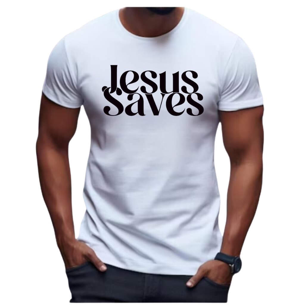 CAMISETA ALGODÃO CRISTÃ JESUS SAVE CASUAL IGREJA CULTO CONGRESSO JOVENS PRESENTE