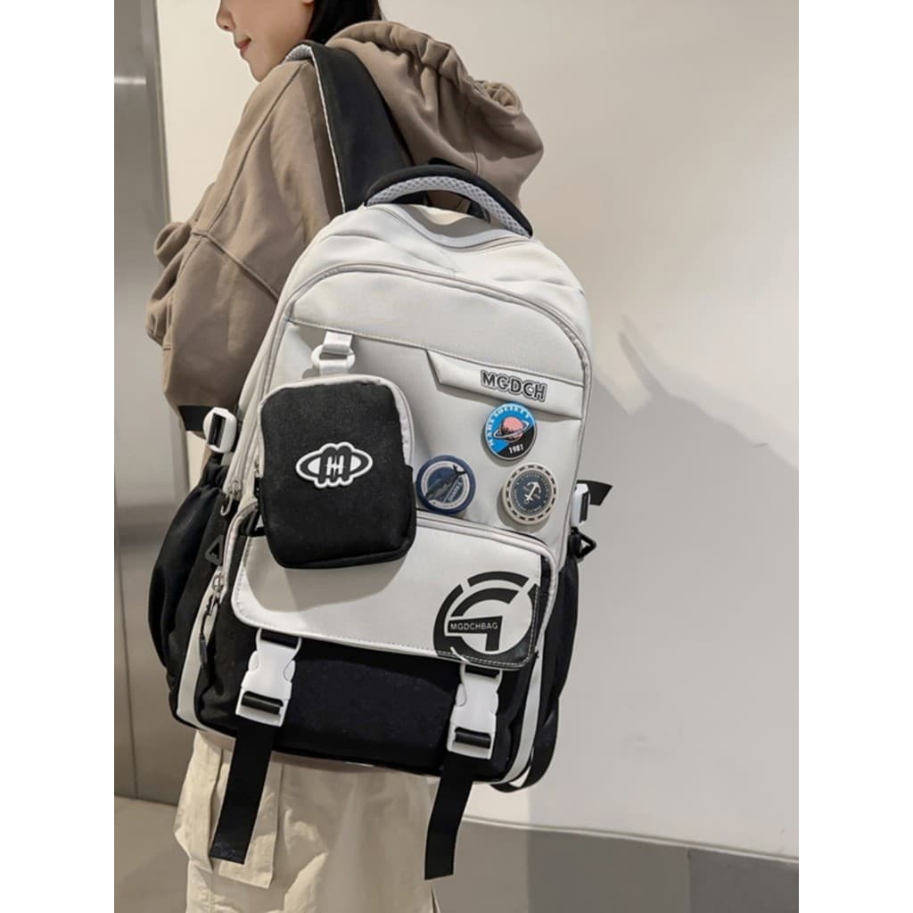 Mochila feminina estudante do ensino médio versão coreana estudante do ensino médio grande capacidade mochila de alto va