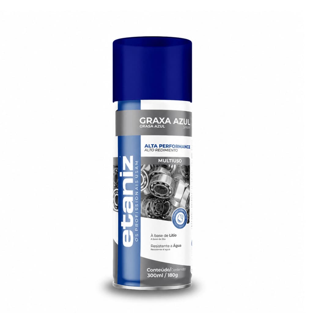 Graxa De Lítio Azul Spray 180g Lubrificante Industrial