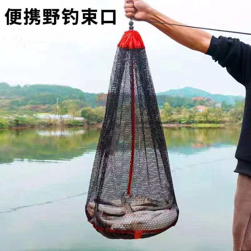 Feixe de pesca selvagem boca Cereal trigo peixe proteção net bolso malha densa Oxford pano borda vedação proteção peixe