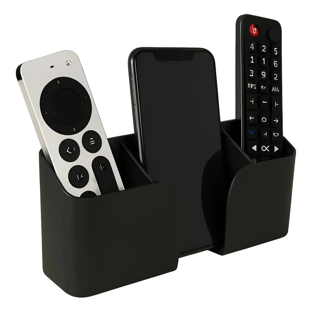 Suporte De Parede Porta 3 Controles Remoto Celular Ar E Tv