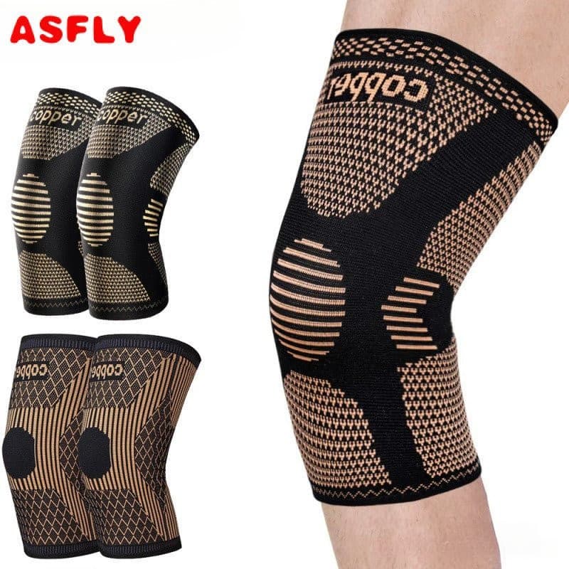 Joelheira De Cobre ASFLY Para Suporte De Dor E Artrite-Manga Esportiva De Compressão , Alívio Da TYU4