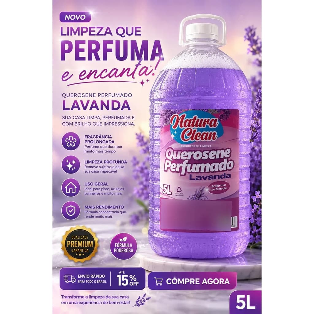 Querosene Perfumado 5l Lavanda Natura Clean