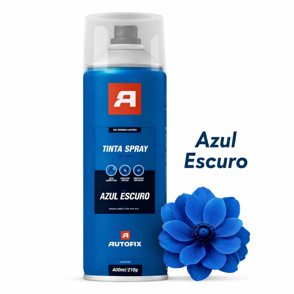 Tinta Spray Uso Geral 400ml Azul Escuro Brasil Metal Madeira Autofix Aerossol - Azul total Ok