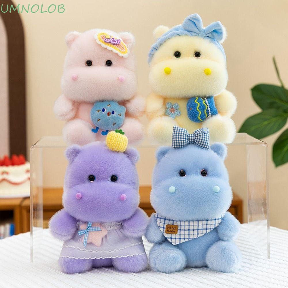 Chaveiro De Pelúcia UMNOLOB Hippos , Enfeites De Hipopótamos Kawaii De Algodão PP , Brinquedo Roxos De 15 Cm