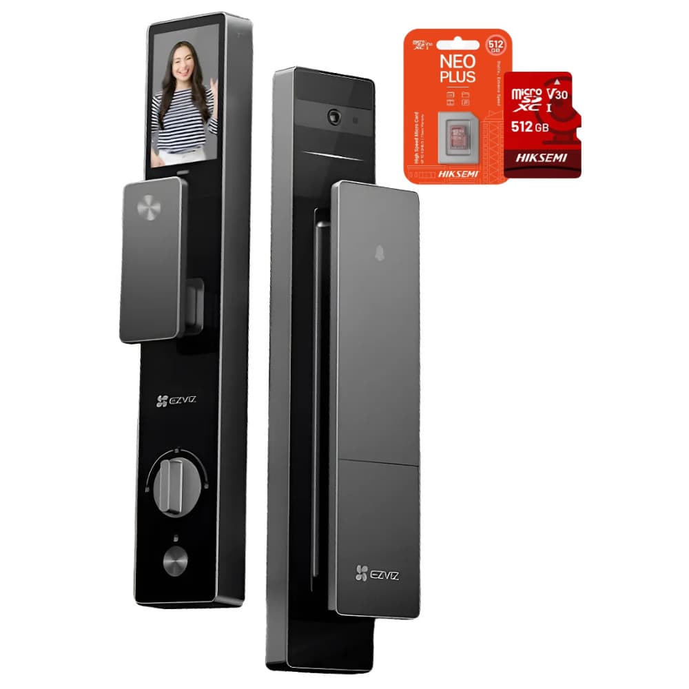 Fechadura Digital Ezviz DL50 Abertura Facial + Microsd 512gb
