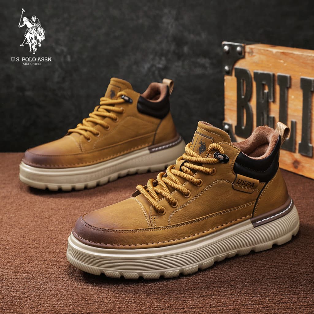 USPA oficial genuíno sapatos de alta qualidade masculino outono inverno 2025 novo estilo forro de lã quente esportes cas