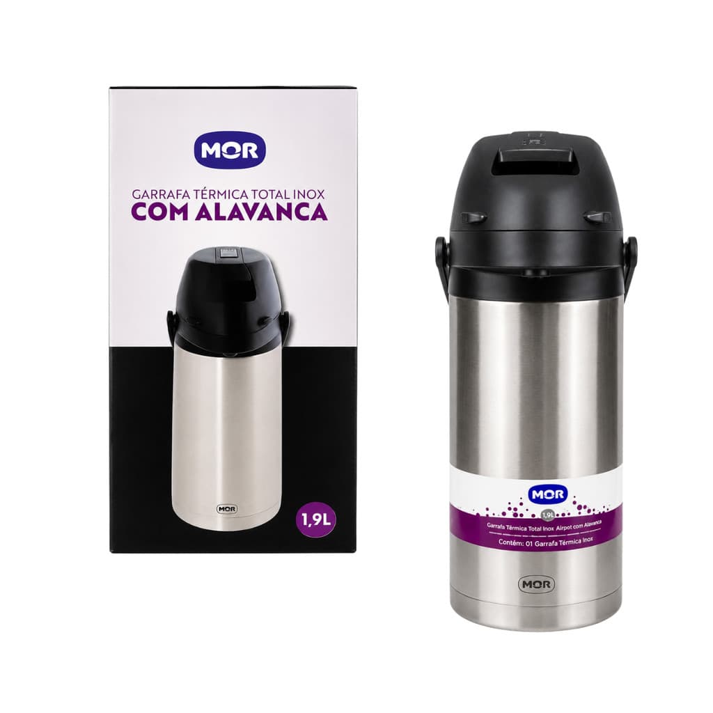GARRAFA TÉRMICA TOTAL INOX AIRPOT COM ALAVANCA 1.9 L