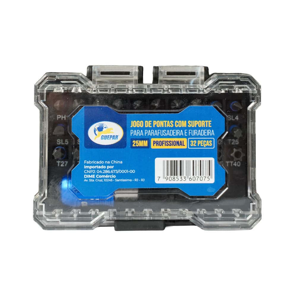 Jogo de Pontas Profissional com Suporte 32 Peças 25MM Guepar