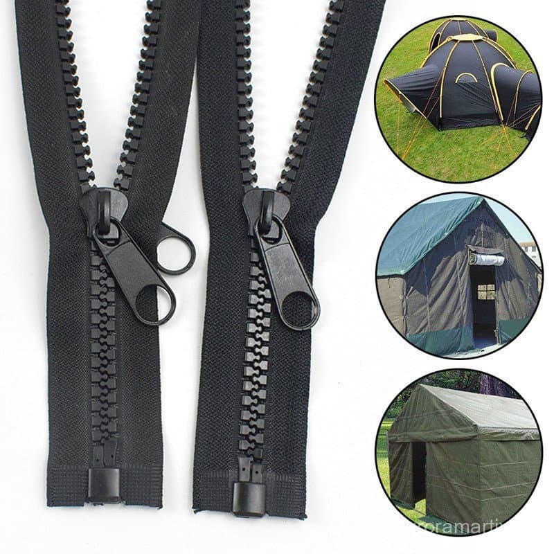 Zíperes De Resina 10 # 60-300cm , Preto , Extremidade Aberta , Zíper Deslizante Dupla Face Para Bolsas , Casaco , Tenda