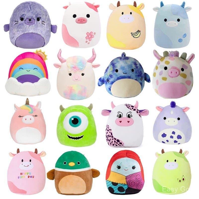 Squishmallows 8 polegadas vaca brinquedo de pelúcia bonito animais de pelúcia ultra-grande boneca de pelúcia Kellytoy Pl