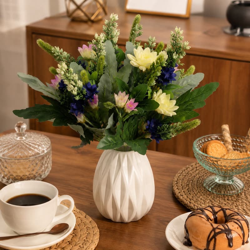Buquê De Flores Artificiais Decorativas Coloridas Para Vasos, Arranjos E Decoração De Ambientes