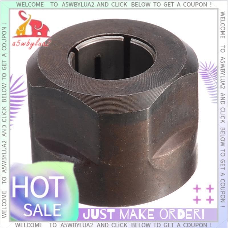 1Pc Preto Metal Pinça Porca Mergulho Roteador Peças 12.7Mm Diâmetro Do Furo Central 22.5X27Mm