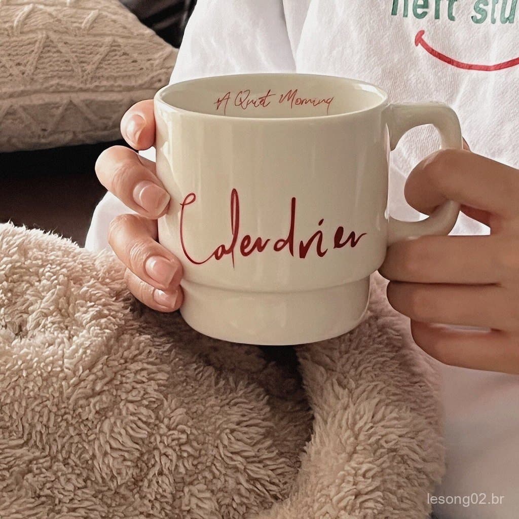 Xícara de café INS com design exclusivo, sensação de alta qualidade, estilo europeu simples, caneca de cerâmica vintage