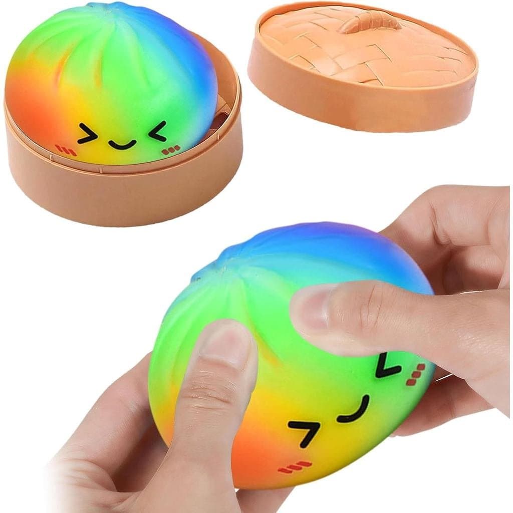 Bola Antiestresse Squishy de Dumpling, Bola Antiestresse Squishy Jumbo de Dumpling, Bola Macia de TPR para Alívio da Ans