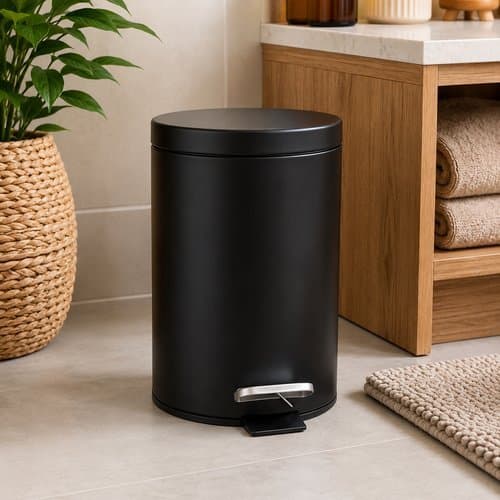 Lixeira Com Pedal Tampa 5 Litros Residencial Compacta Pratica Preta