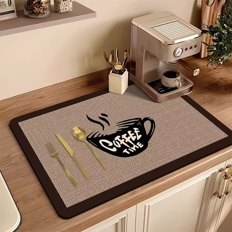 Almofada absorvente para máquina de café americana, lama de diatomáceas, bancada de cozinha, almofada de drenagem, secag