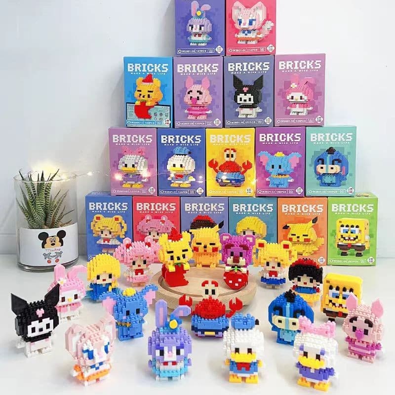Brinquedos Educativos Infantis Desenhos Animados Pequenos Blocos De Construção Presentes De Aniversário Para Homens E Mu