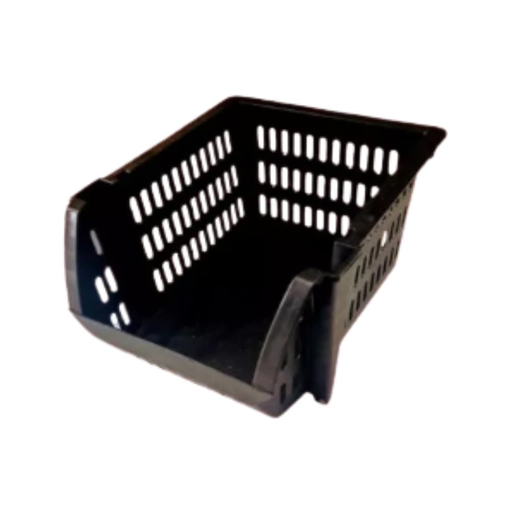 3/5/8/10 Cestos Caixa Bin Empilhavel Preto Expositor Organizador Estoque Loja Plastico 13x25cm Preto
