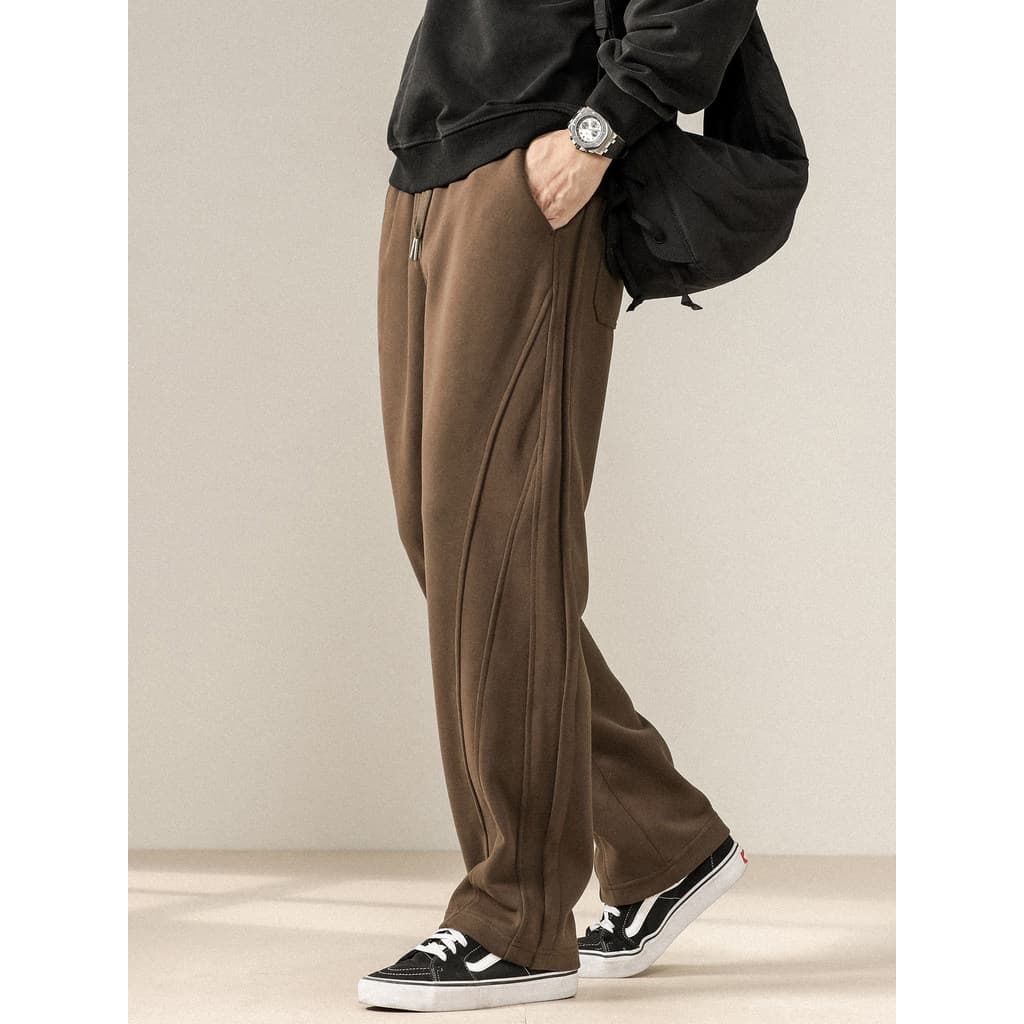 Calça de moletom pesada japonesa masculina primavera outono 360g grossa solta calças retas Drape tamanho grande perna la