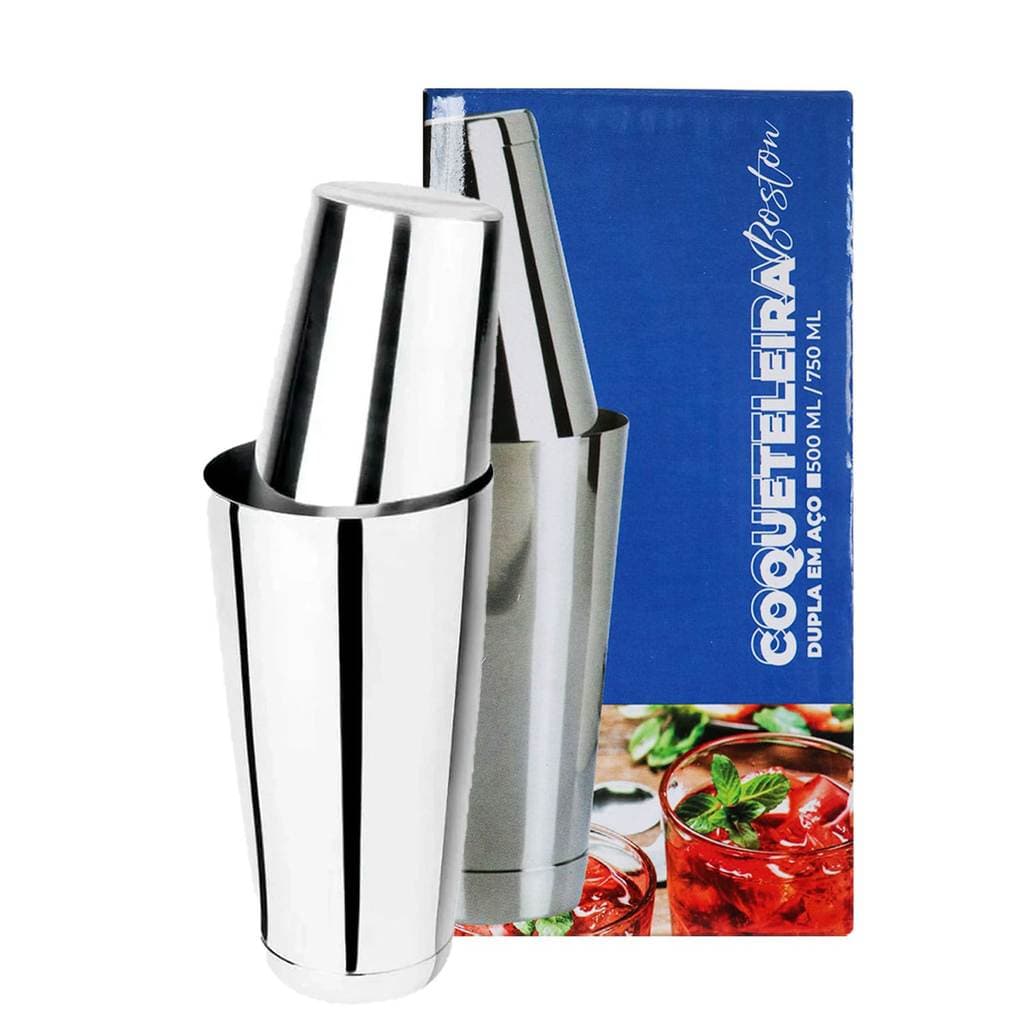 Coqueteleira Dupla Boston Baccani Em Aço Inox 750ml
