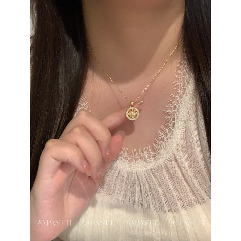 20past11 prata esterlina banhado a ouro oco padrão de sol Totem diamante pingente luz luxo estilo dinheiro antigo s925 c