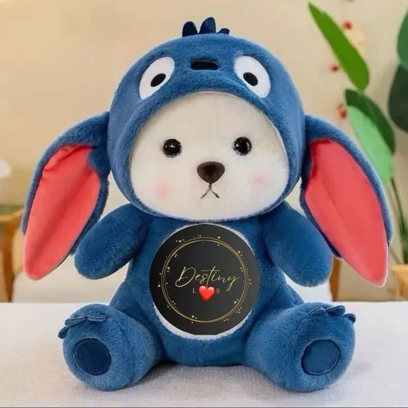 [Destiny] Teddy Tales Urso Cosplay Stitch Dudu Cat Lotso Brinquedo de Pelúcia Macio para Crianças e Presentes