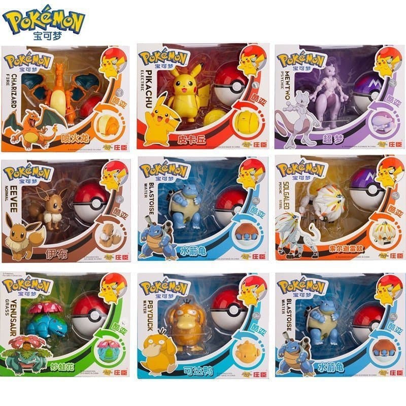 Figura de Ação de Anime Pokémon, Brinquedo Transformável Dragão dos Sonhos, Elfo de Fogo, Pikachu, Monstro de Bolso, Mod