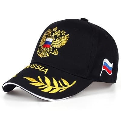 Boné de Beisebol Masculino da Moda com Bandeira da Rússia, Letras Bordadas, Boné de Sol para Atividades ao Ar Livre, Bon