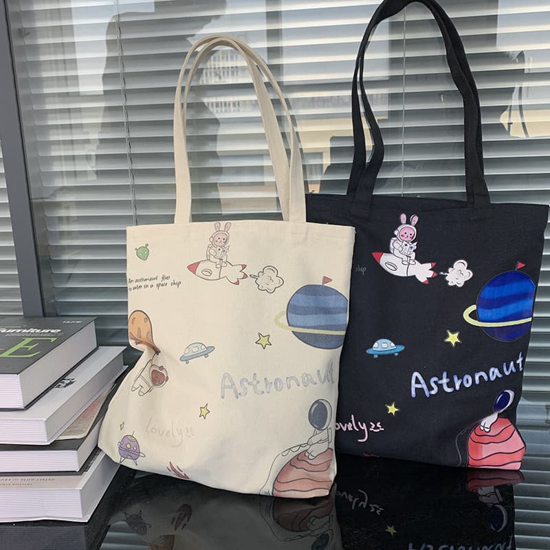Bolsa de lona para mulheres, de ombro único, estilo coreano, estilo japonês, estilo nórdico, presente de anime, bolsa pa