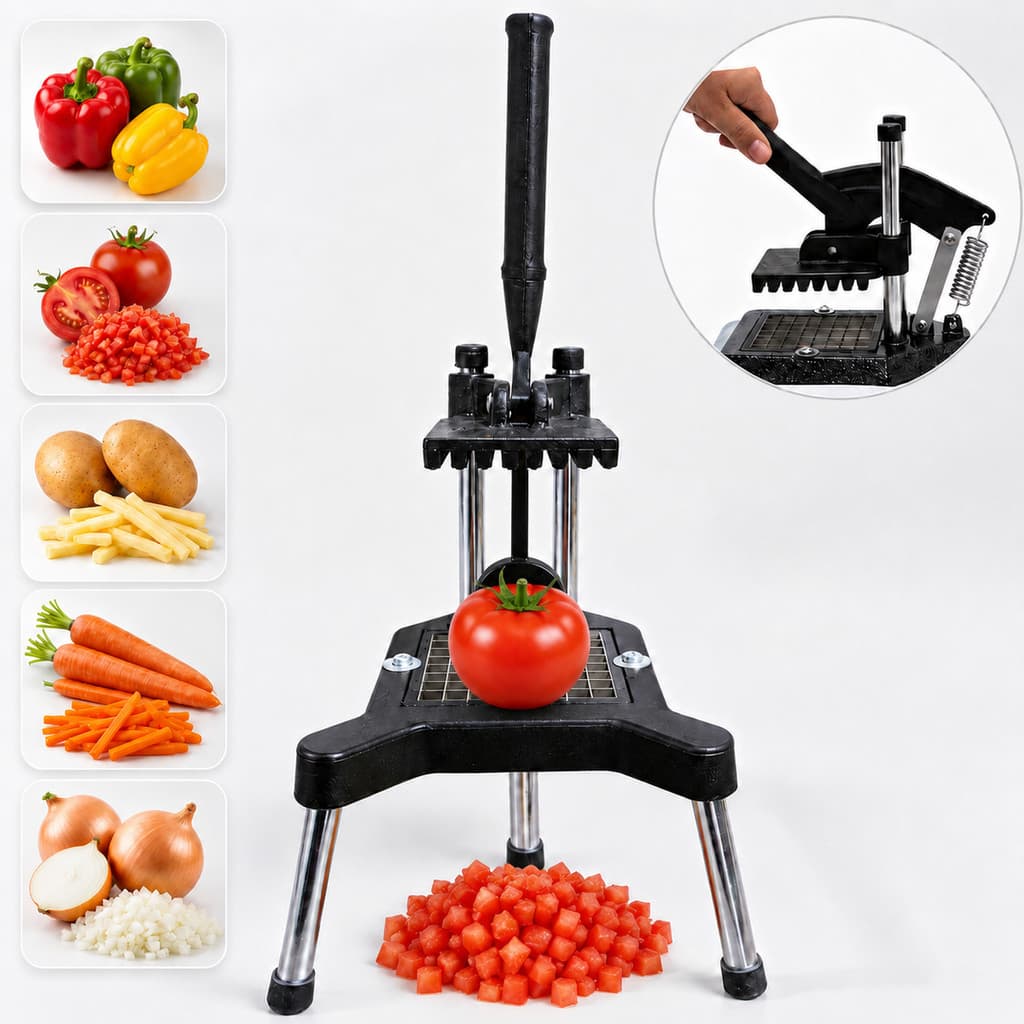 Picador Fatiador De Legumes Frutas Batata Palito Frita Cabrita Profissional Industrial Leve Prático Cortador Em Cubos