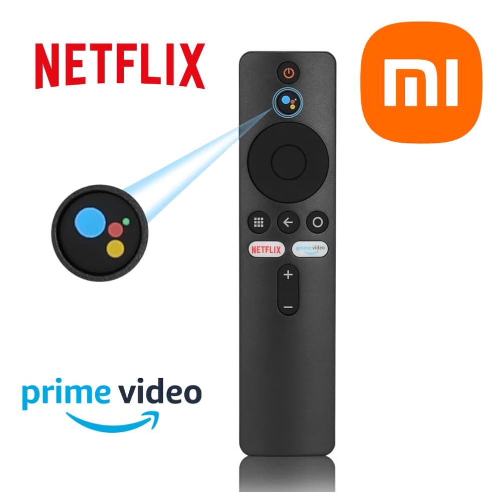 Controle Remoto  Compatível Xiaomi Mi Stick e Mi Box com Comando de Voz Botões Netflix Prime Video
