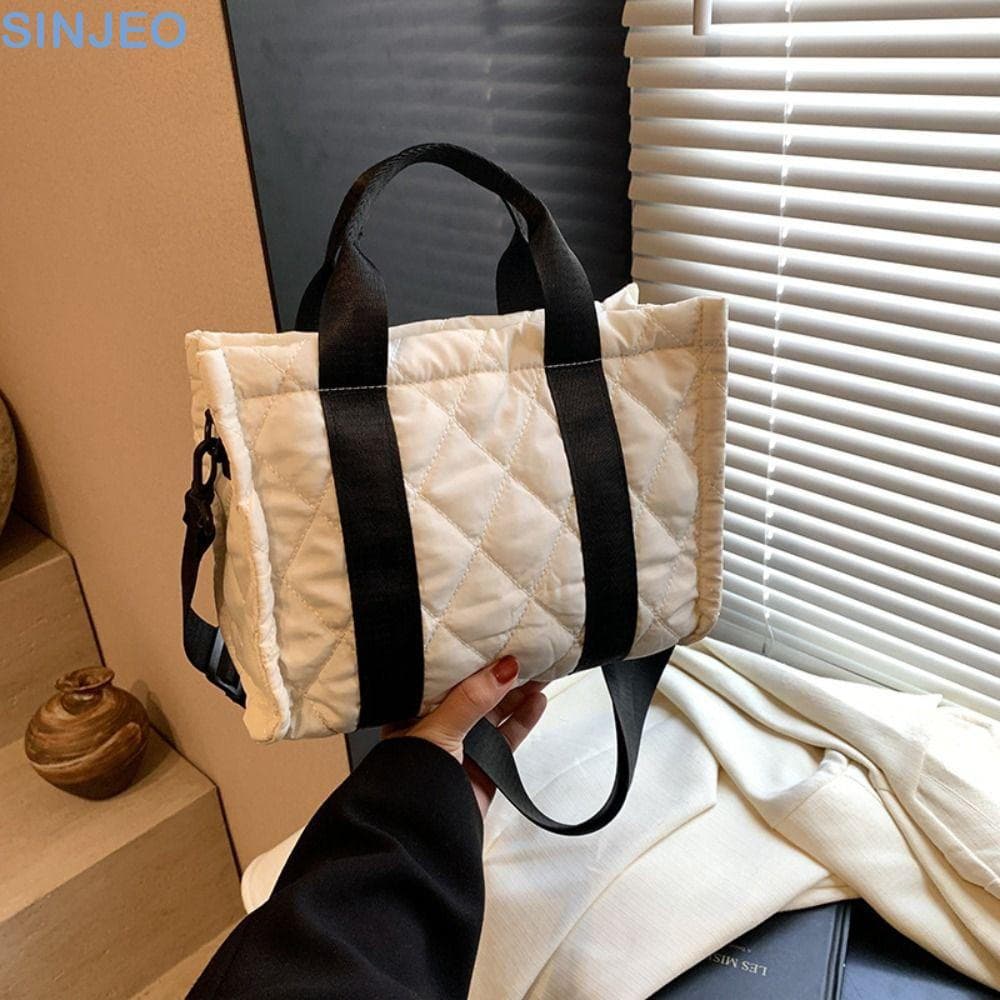 SINJEO Bolsa Crossbody De Algodão Espacial , De Ombro Coreana De Cor Sólida De Grande Capacidade Balde Pequena Sopradora