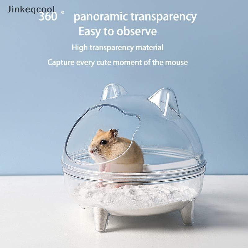 Sala De Banho De Areia Transparente Para Hamster Jqbr , Gaiola Anti-Respingos De Grande Capacidade QDD