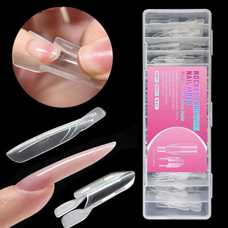 sg Formas Profissionais Para Arte Em Unhas Forma De Roet 120 Pcs Cobertura Completa Sanduíche Moldes Duplas