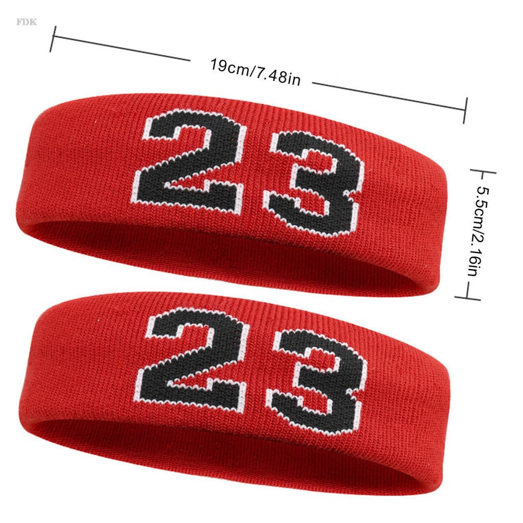 FDK Atlético Esporte Bandana Número 23 24 30 Elástico Sweatband Proteção Basquete Tênis Adulto Crianças Ginásio Fitness