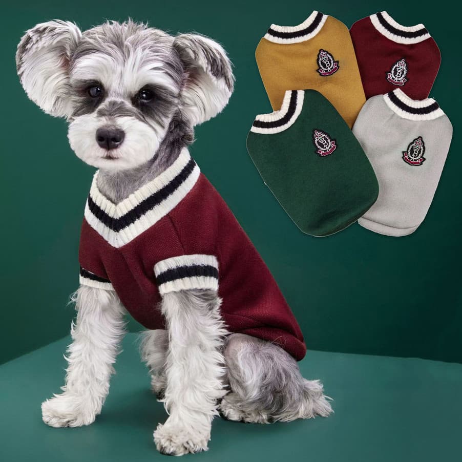 Faculdade Estilo Roupa Cachorro Pulôver Colete Suéter De Inverno Para Cães Gatos De Estimação Casaco