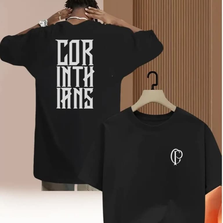 Camiseta Time Corinthians Poderoso Timão Camisa 100% Algodão Futebol Confortável Streetwear