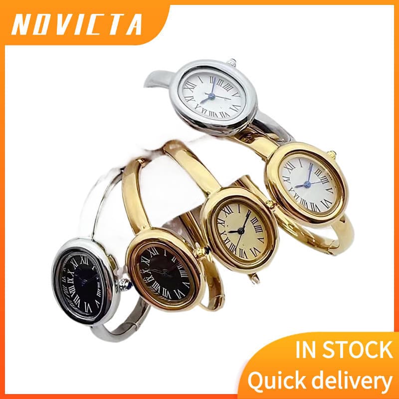 Relógio de Quartzo Feminino com Padrão de Números Romanos Estilo Medieval YBQQ RD7N