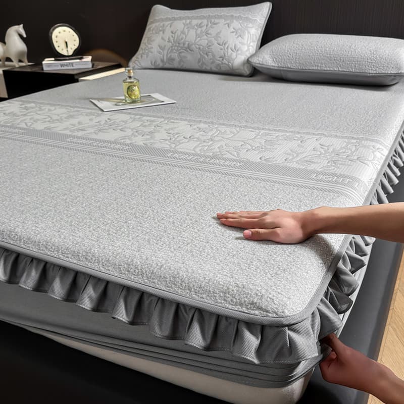 Tapete de cobertura de cama de renda fresca de verão lavável à máquina