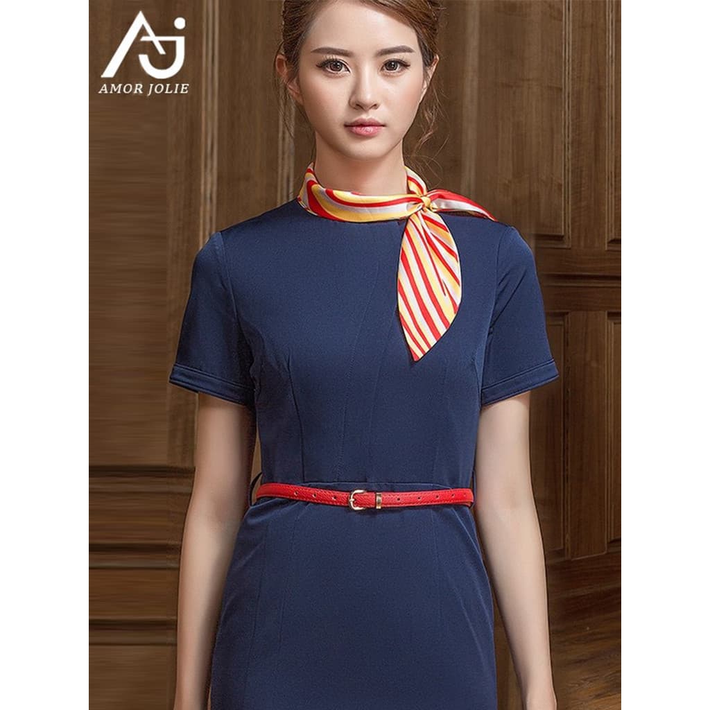 Vestido profissional navegação aeromoça uniforme ol temperamento moda beleza médica loja de jóias vendas macacão de cons