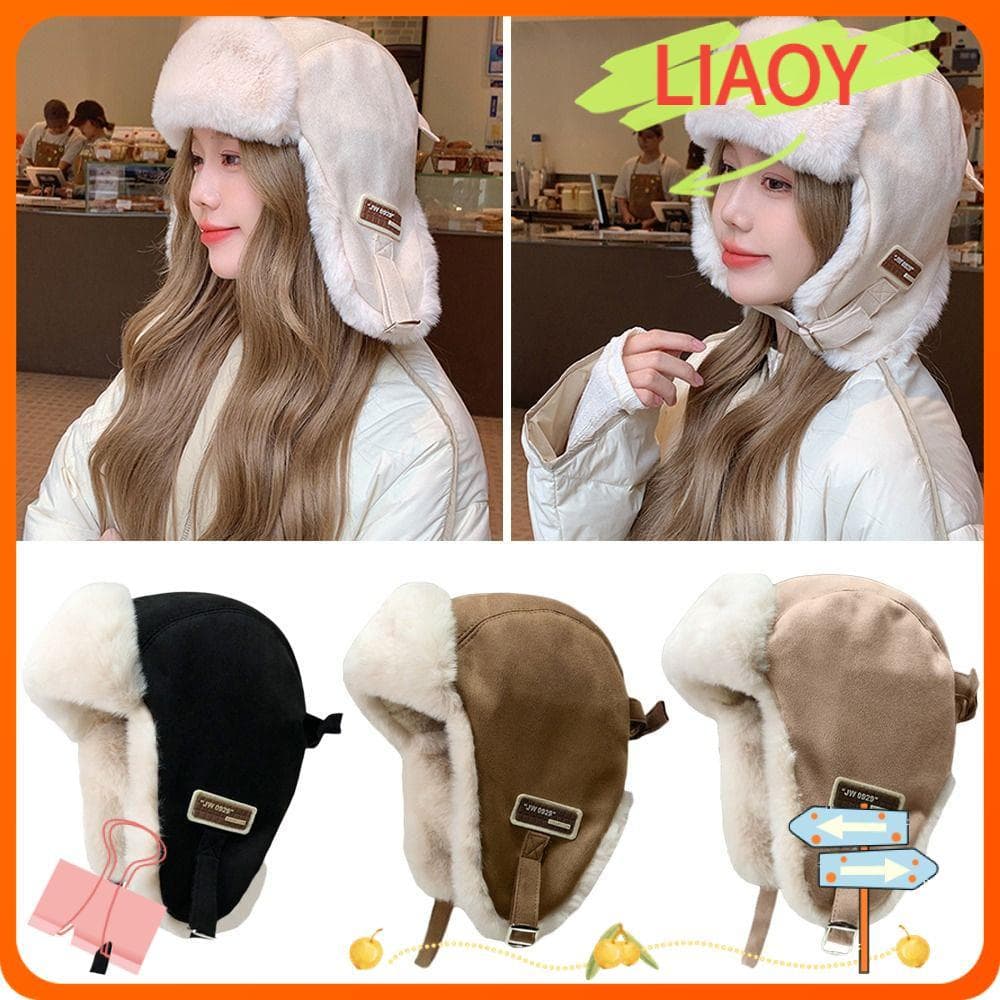 Chapéu Bomber LIAOYING , Boné De Inverno De Pelúcia À Prova De Vento , Gorro Quente E Grosso Para Orelha Ao Ar Livre Hom
