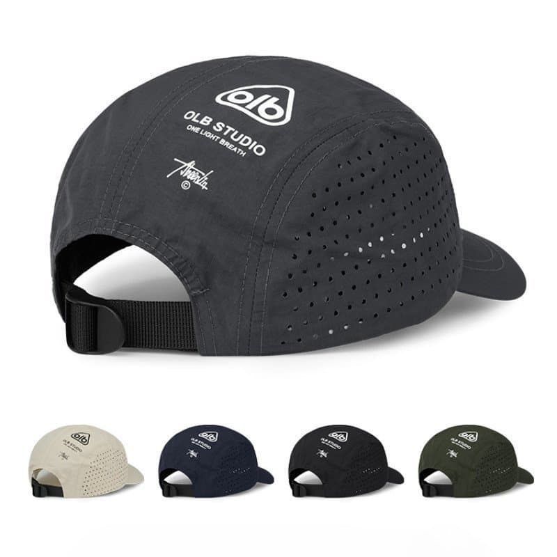 Boné Masculino Five Panel Aba Curta com Bordado e Malha Praia Corrida Acampamento e Uso Diário  Estilo Streetwear