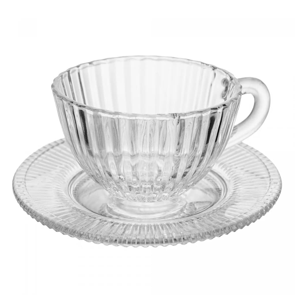 Xicara de Chá c/ Pires em Cristal Renaissance 180ml - Lyor