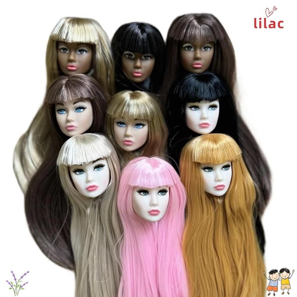 LILAC Cabeça De Maquiagem Para Prática , Boneca De Cabelo Longo Com Rosto Europeu Fashion De Pele Bronzeada Normal Branc